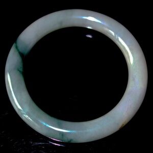 Vintage Translucent Natural Green Jadeite Jade Bangle Bracelet 57.4MM